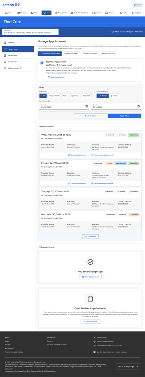 Manage Appointments