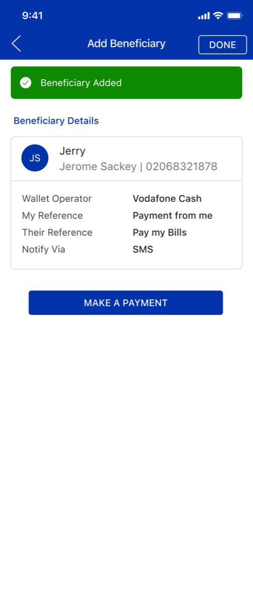 Beneficiary Confirmed