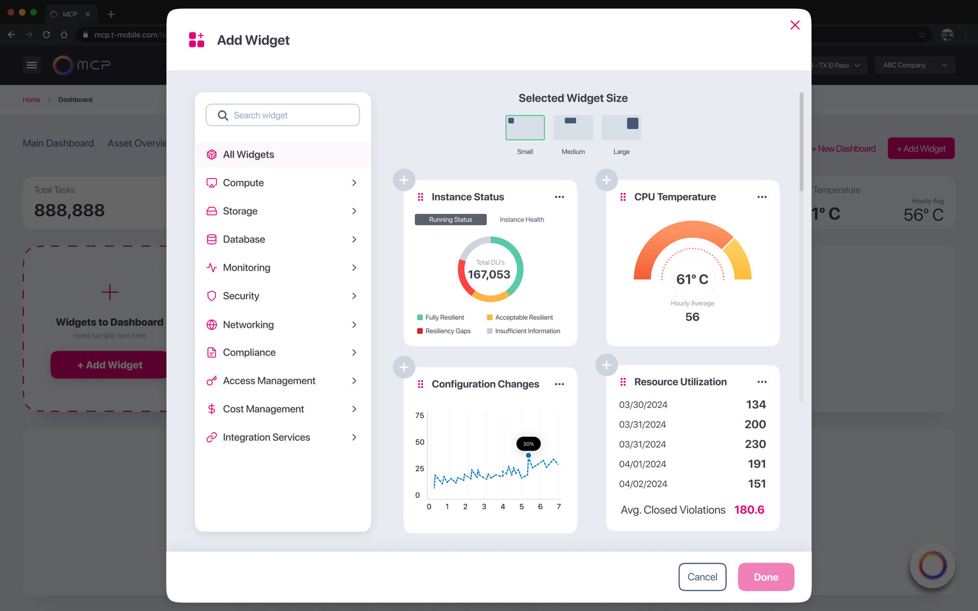 Widget Catalog